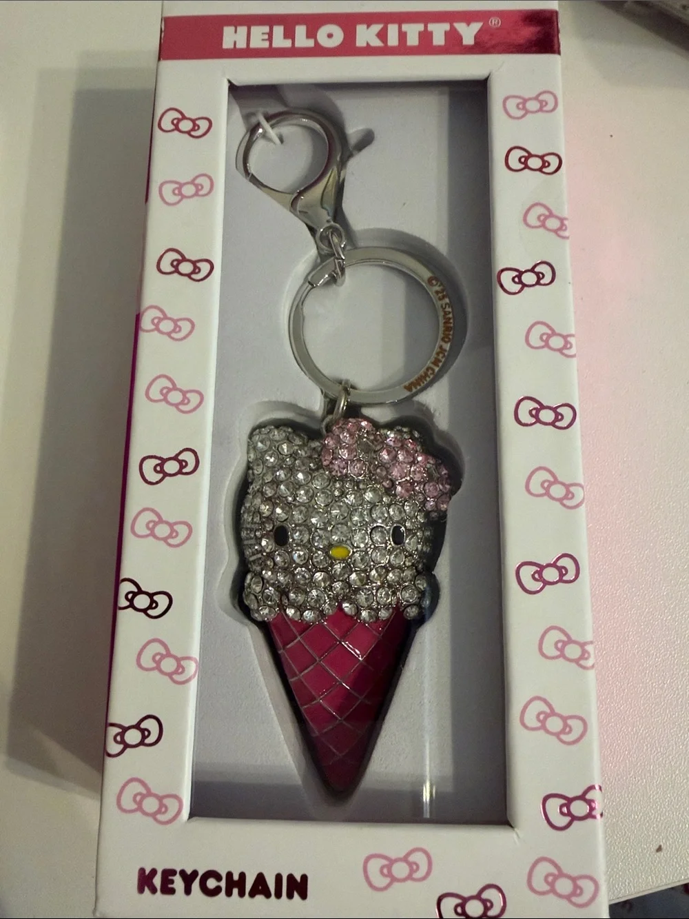 Hello Kitty Crystal Cone Keychain